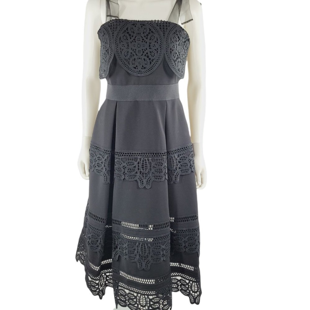 NEW Self Portrait Lace Trim Ponte Dress